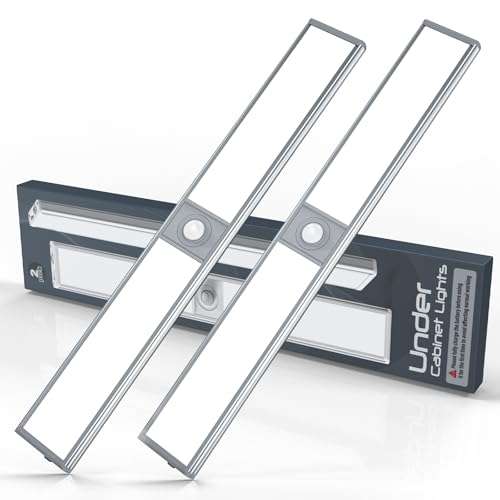 KTEBO 2 Pack Motion Sensor Under Cabinet Kitchen Lights Indoor Rechargeable, Battery - 30cm (Prime Day Deal) @ Ktebo / FBA