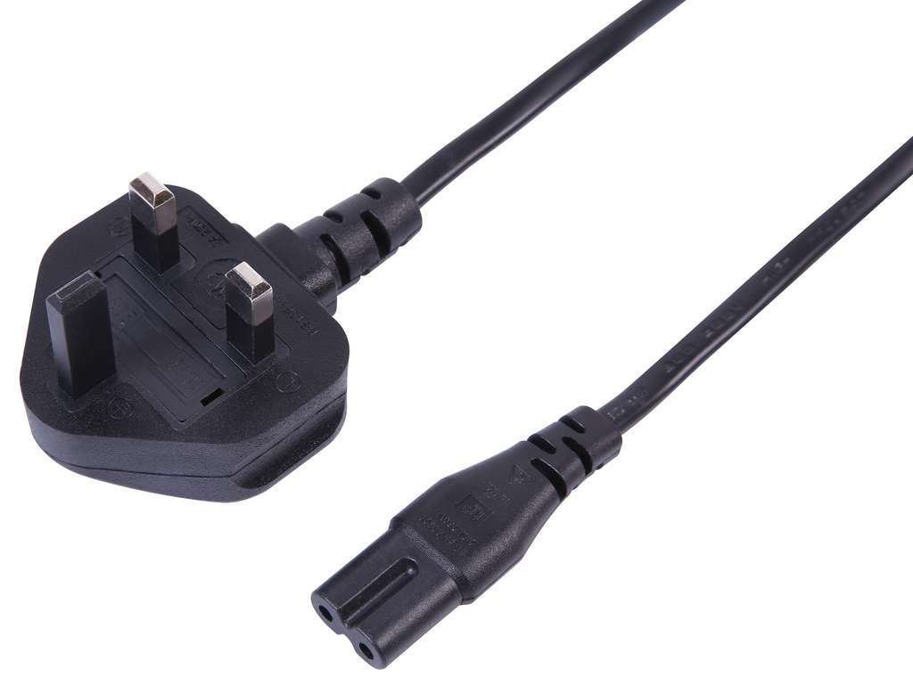 pro elec pl15831 5 m UK 3 Pin Cord IEC C7 Figure 8 Mains Power Charger Cable - Black