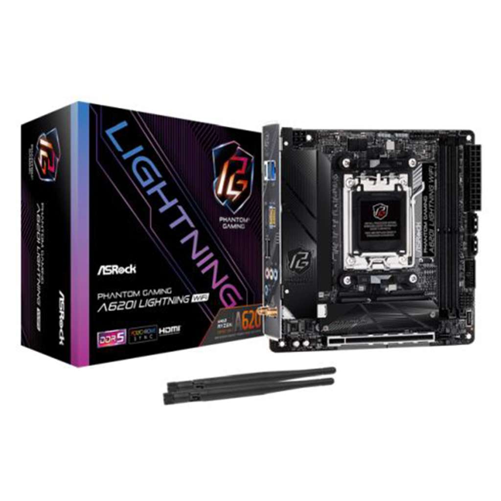 Asrock A620I LIGHTNING WIFI AMD AM5 DDR5 Mini-iTX Motherboard (UK Mainland) - Technextday (W/ App Code)